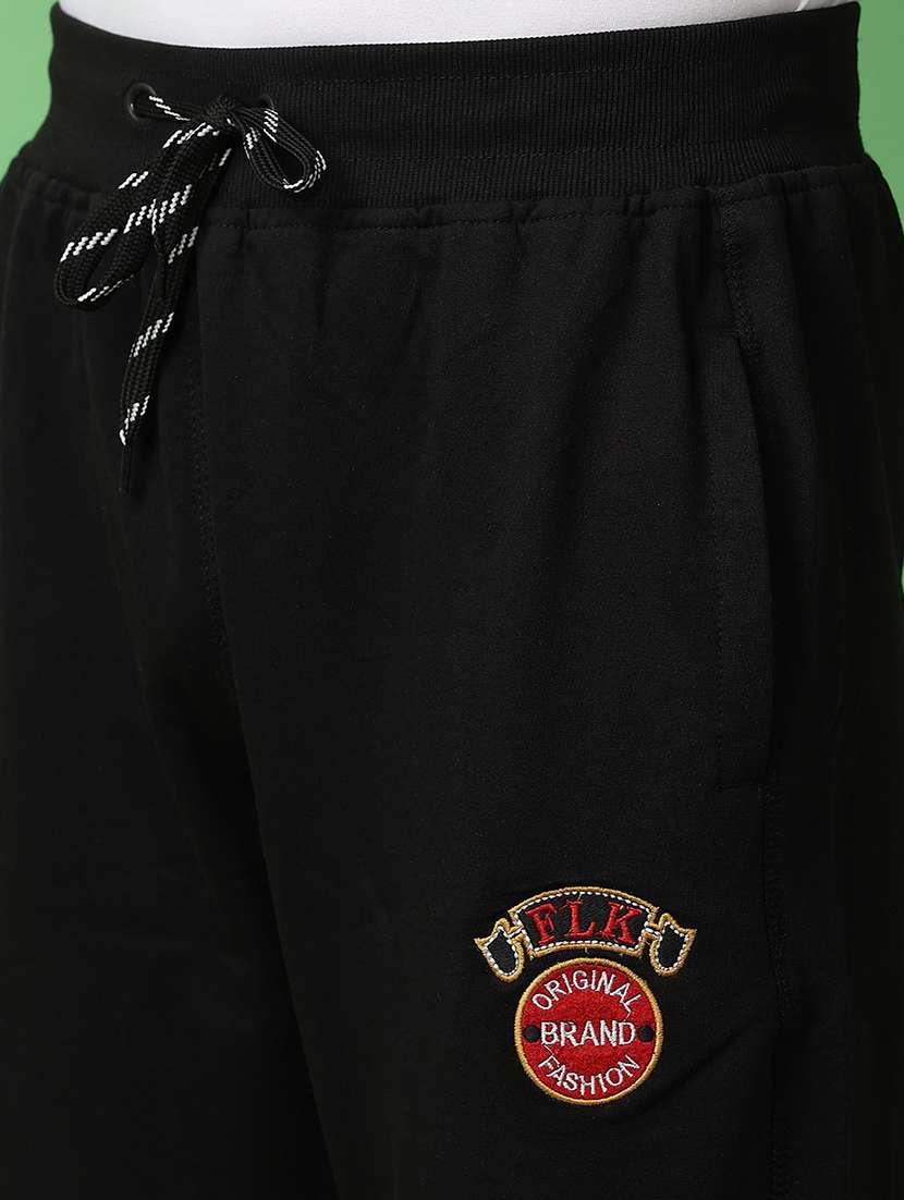 men balck placement print mid rise jogger - 21236142 -  Standard Image - 5