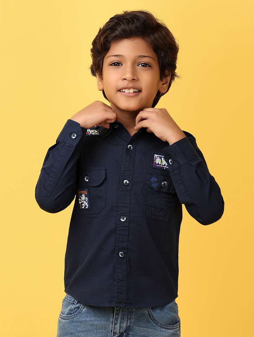 boys cotton full sleeve shirt - 21236143 -  Zoom Image - 0