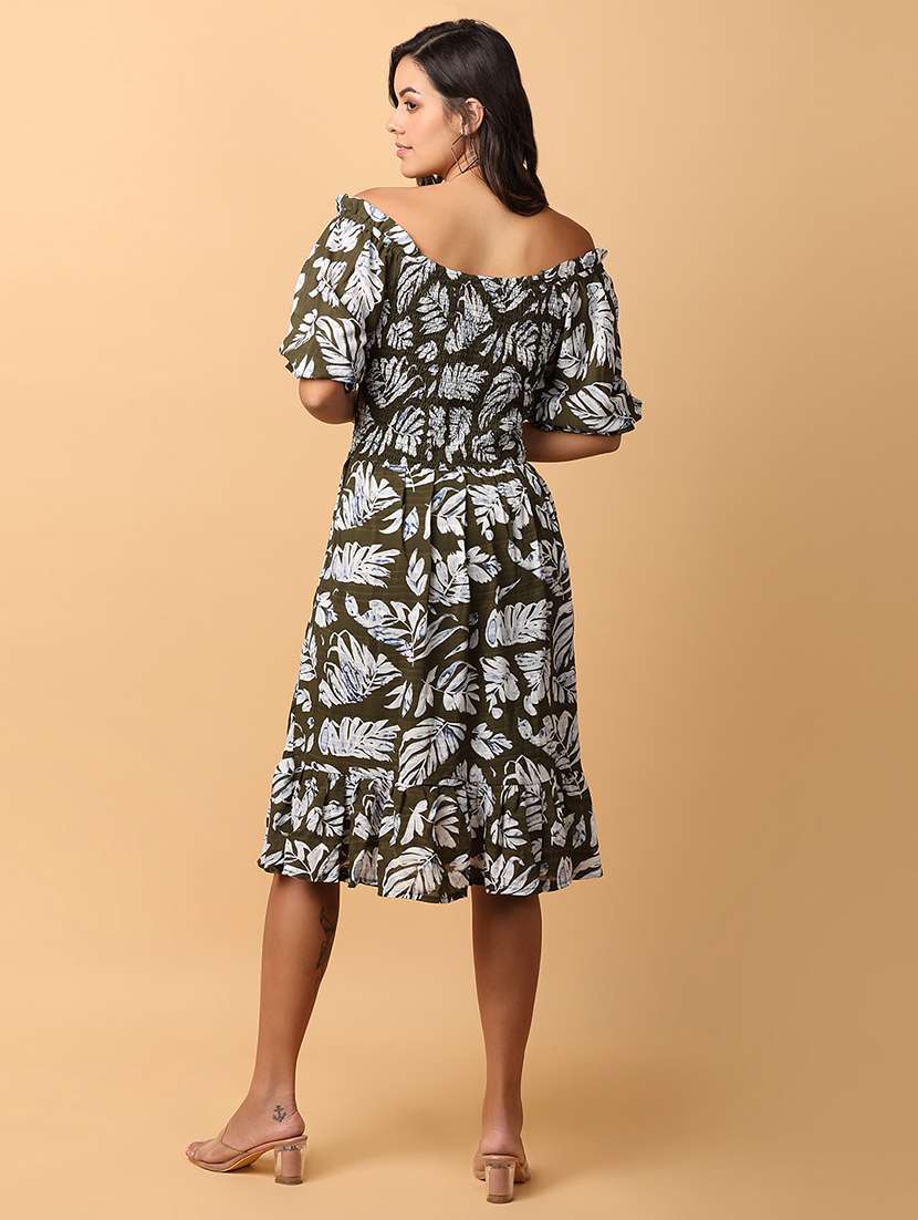 women green polyester fit & flare dress - 21236219 -  Standard Image - 3