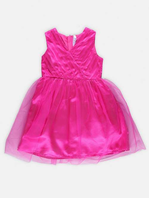 Pink Solid Flare Frock
