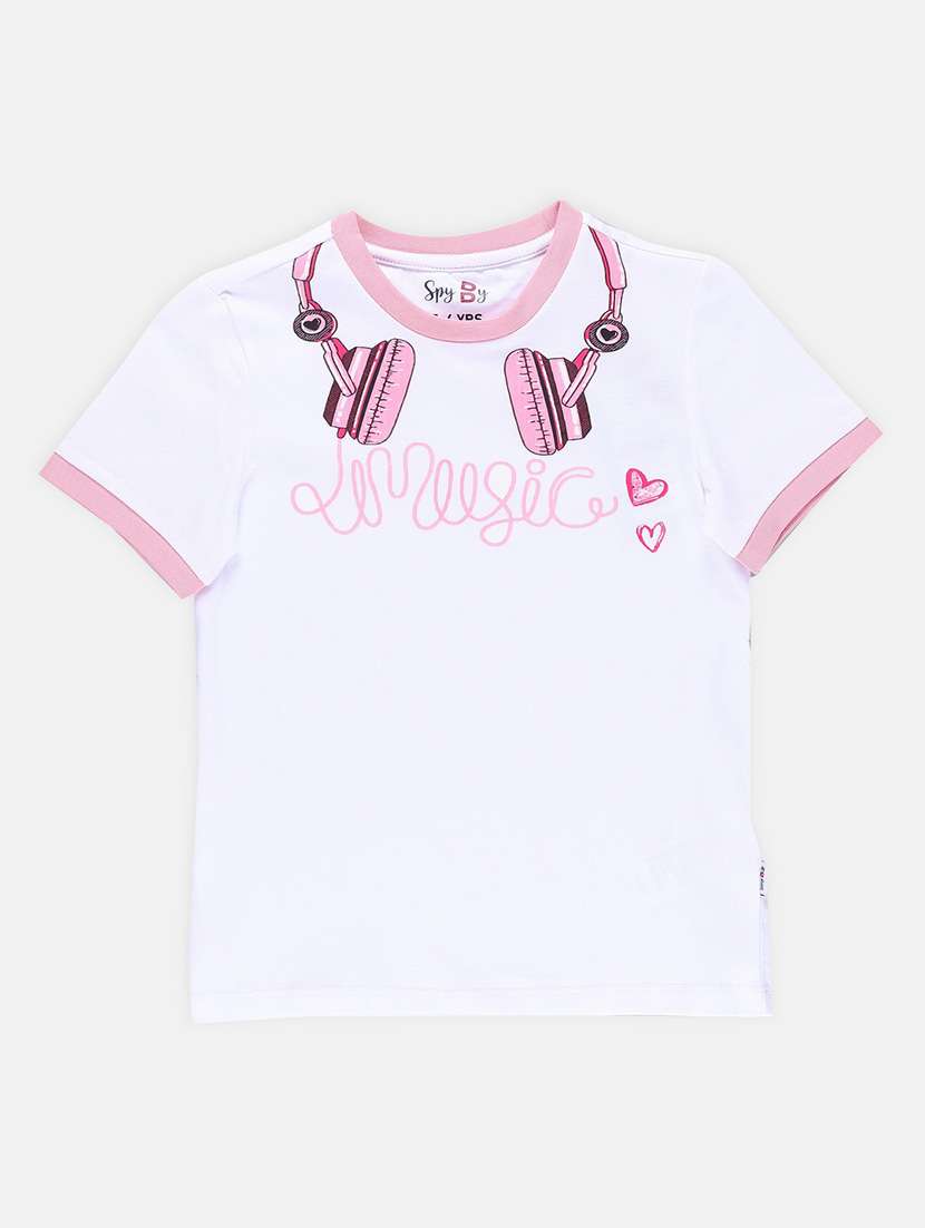 girl printed short sleeves tee - 21237016 -  Zoom Image - 0