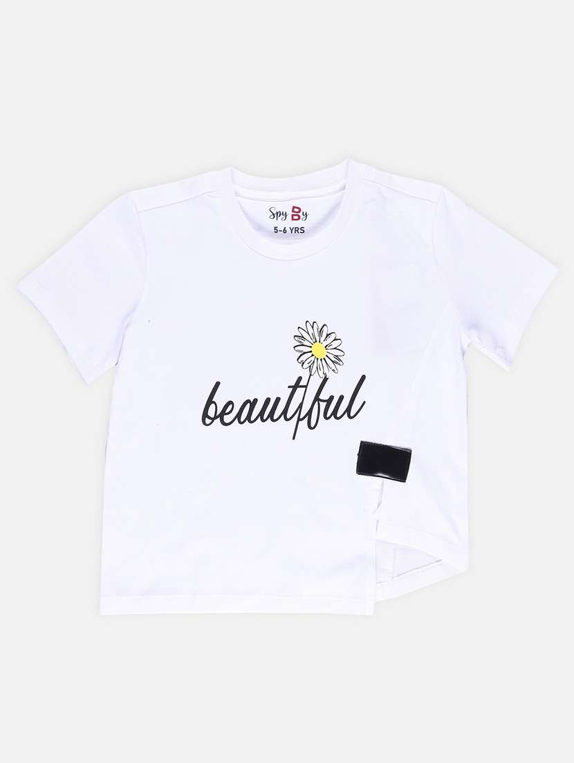 girl printed short sleeves tee