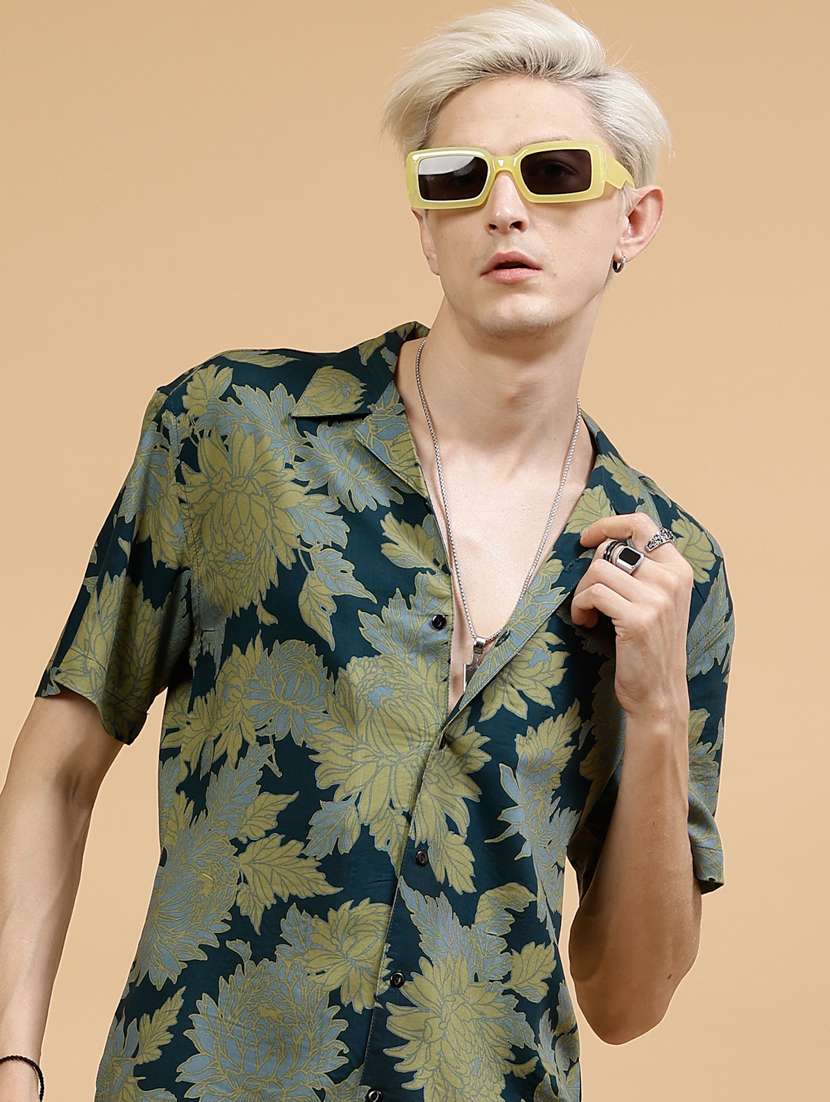 men printed rayon co-ord set - 21237096 - Standard Image - 3