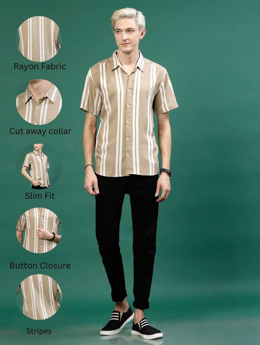men printed rayon casual shirt