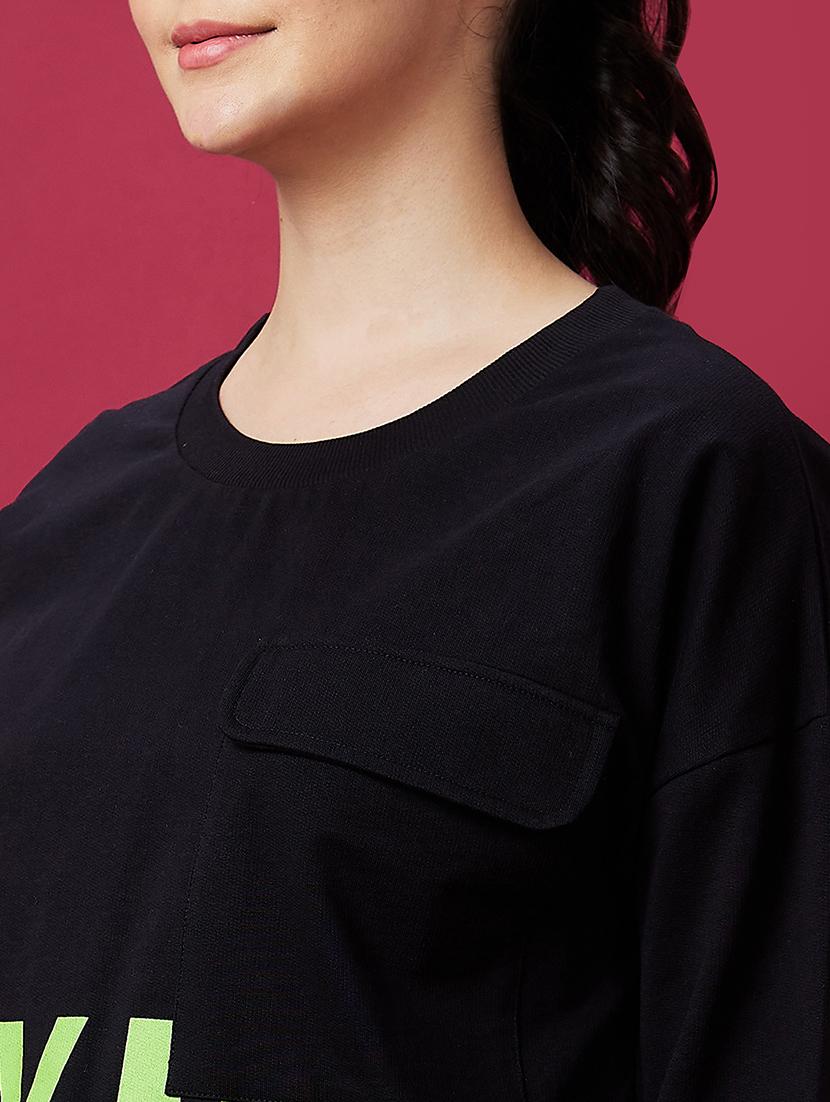 black cotton placement print sweatshirt - 21237137 - Standard Image - 5