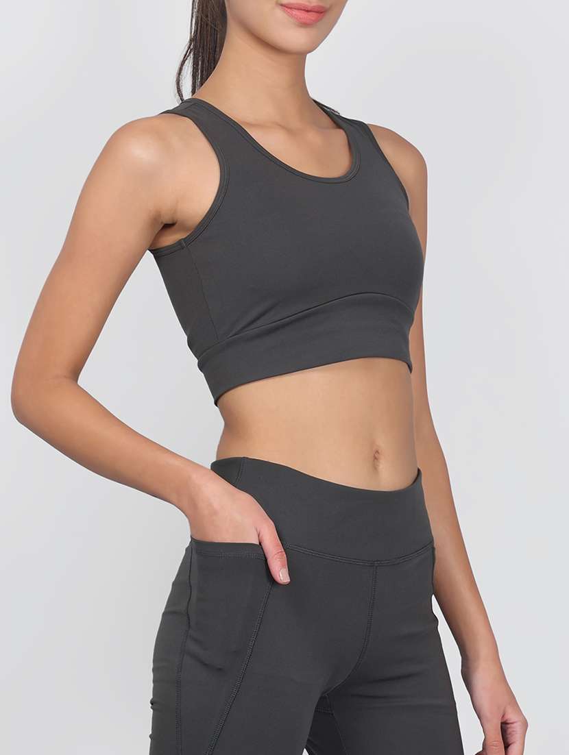 grey polyester active wear co-ord set - 21237298 - Standard Image - 3