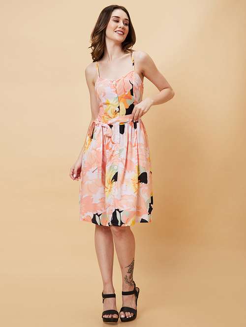 white rayon a-line dress - 21237416 -  Standard Image - 0