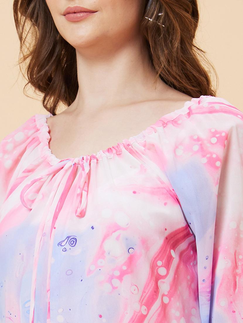pink polyester a-line dress - 21237417 - Standard Image - 5