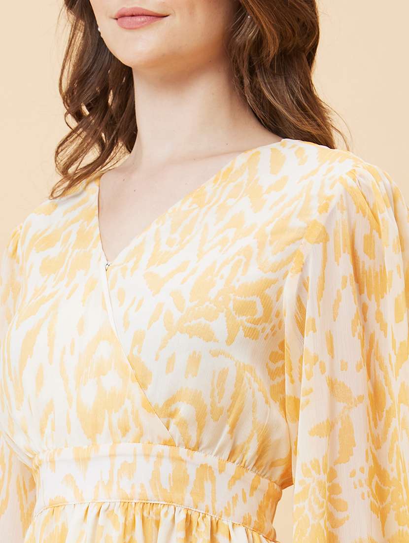 off white polyester fit & flare dress - 21237420 - Standard Image - 5