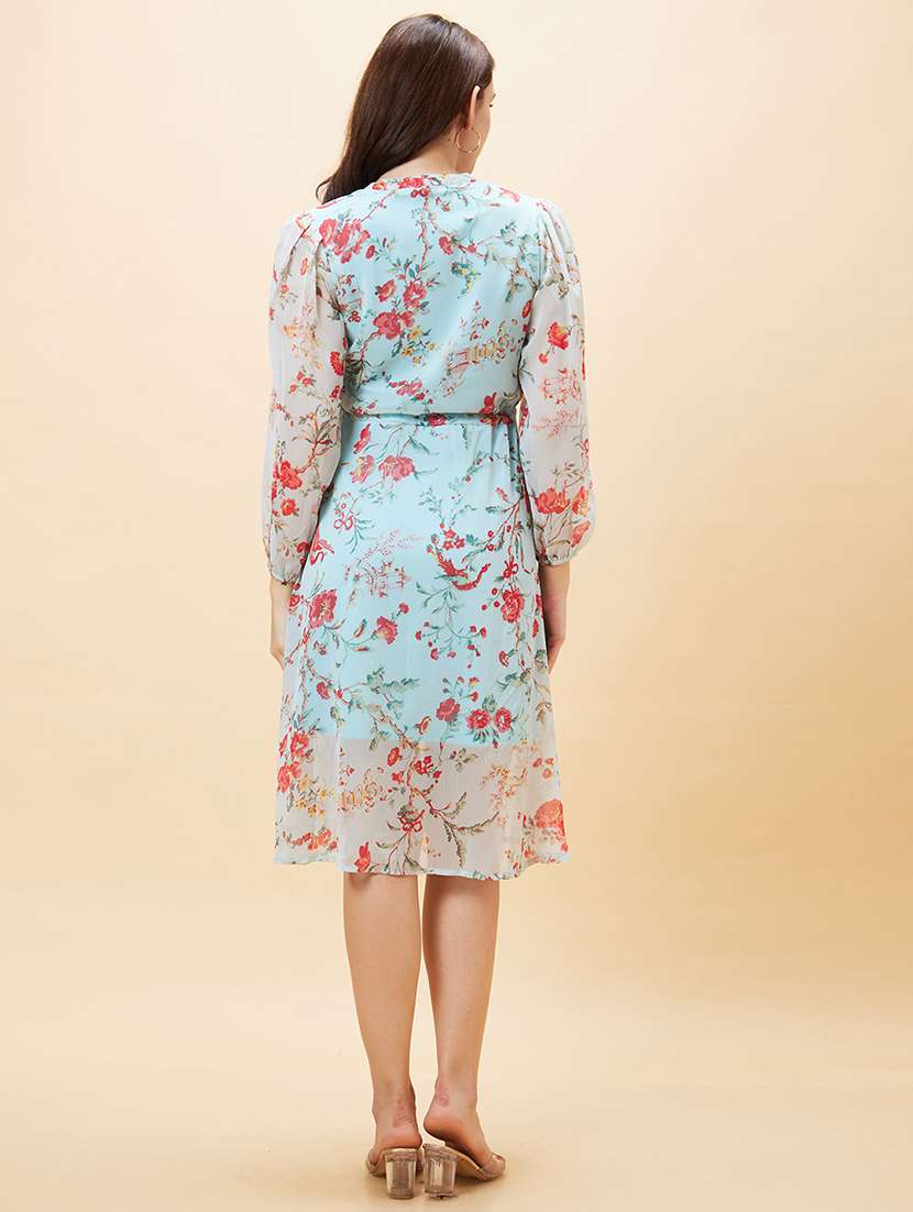 green polyester a-line dress - 21237429 - Standard Image - 3