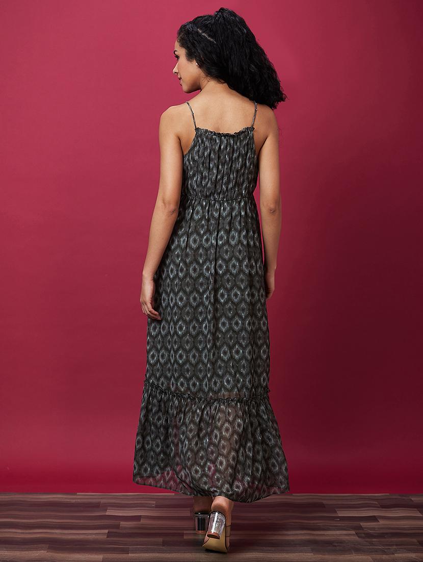 dark grey polyester a-line dress - 21237459 - Standard Image - 3