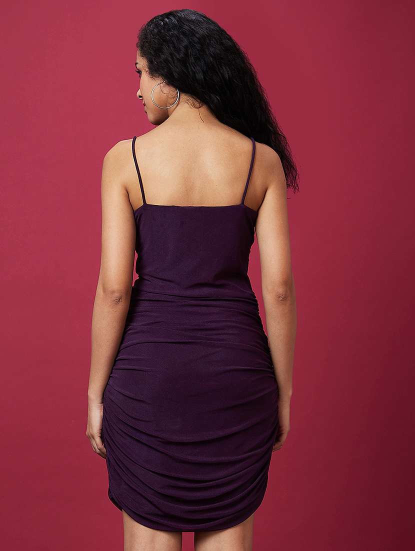 purple polyester bodycon dress - 21237463 - Standard Image - 3