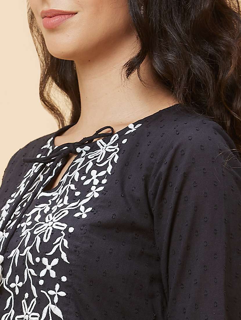 women black cotton a-line ethnic dress - 21237568 -  Standard Image - 5