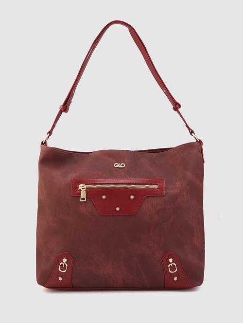women maroon leatherette (pu) handbag - 21237587 - Standard Image - 0
