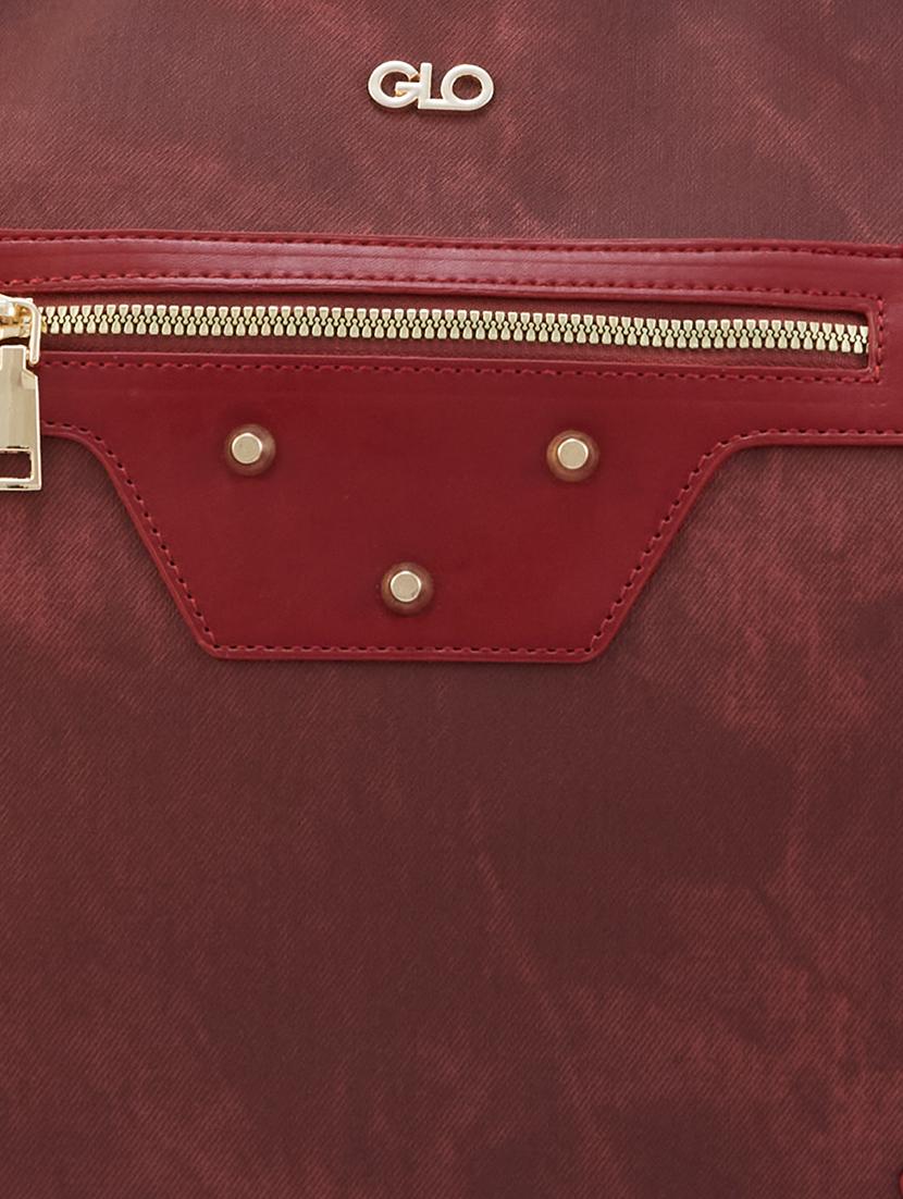 women maroon leatherette (pu) handbag - 21237587 - Standard Image - 3