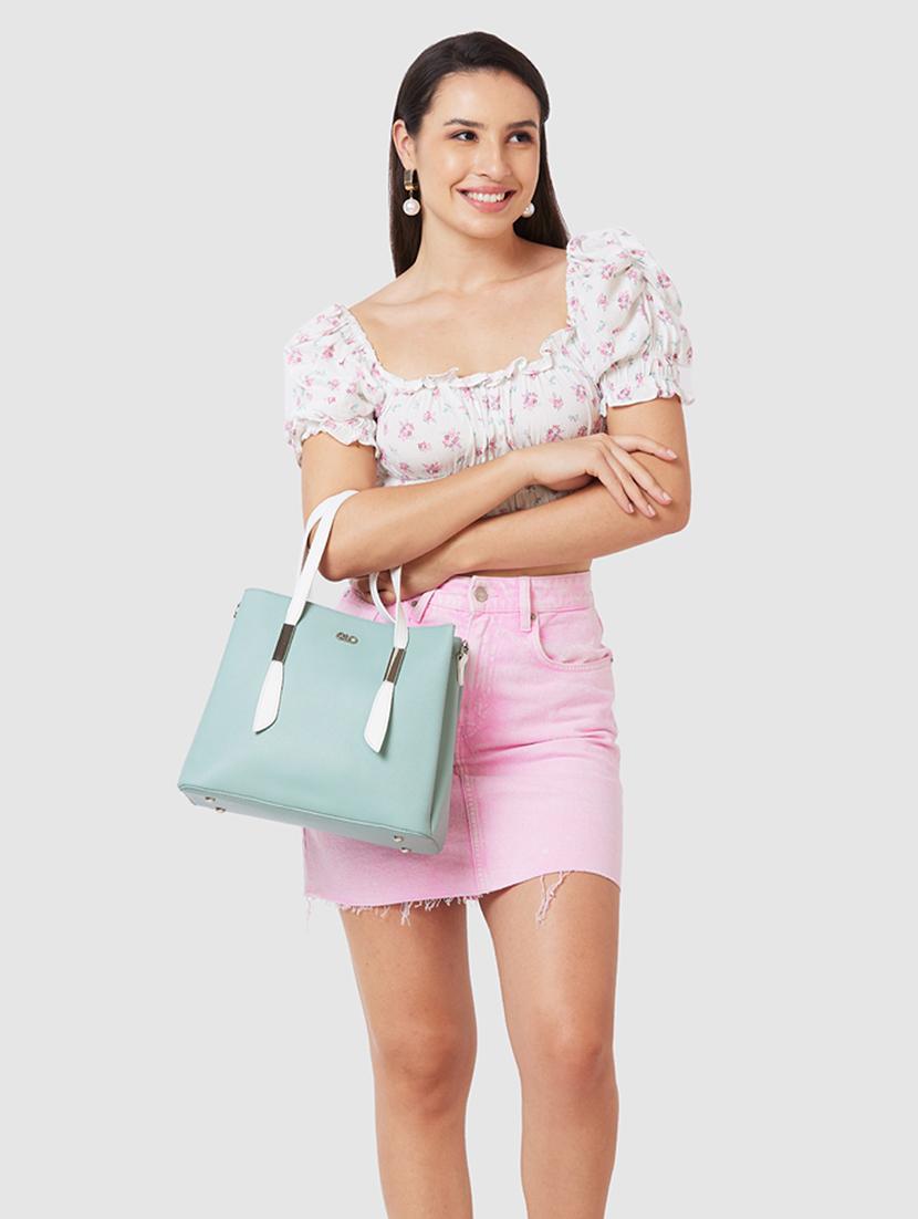 women blue leatherette (pu) handbag - 21237589 - Standard Image - 5