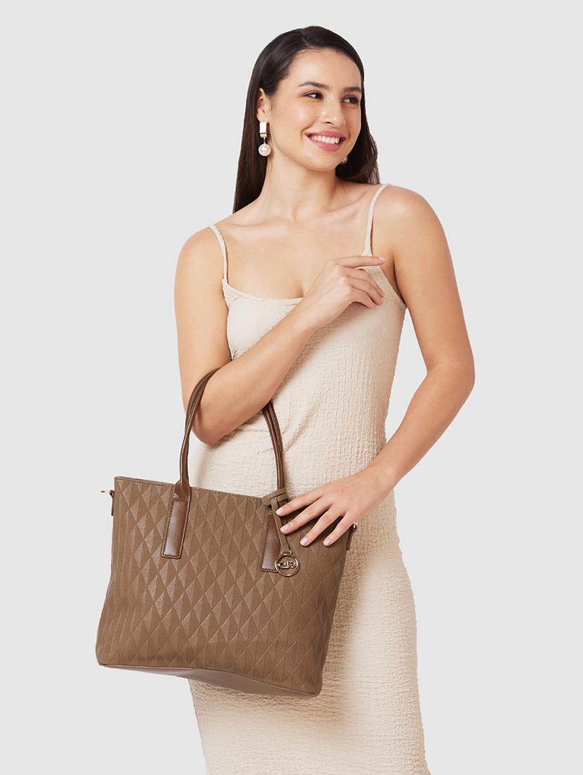 women brown leatherette (pu) handbag - 21237594 - Standard Image - 5