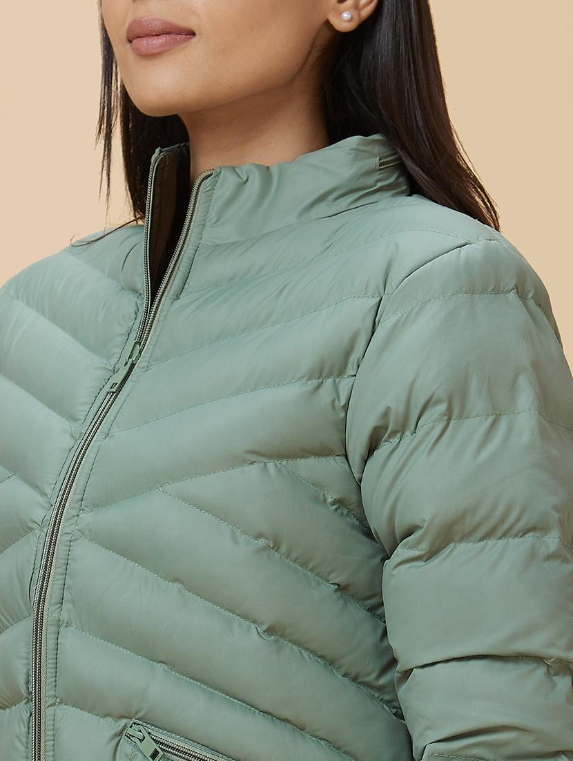 women solids quilted long sleeve jackets - 21237600 - Standard Image - 5