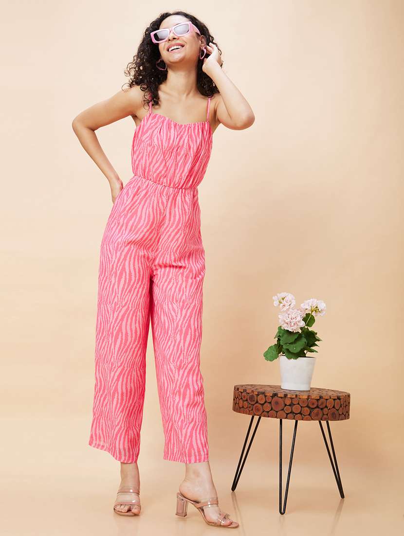 pink printed full leg jumpsuit - 21237732 -  Standard Image - 3