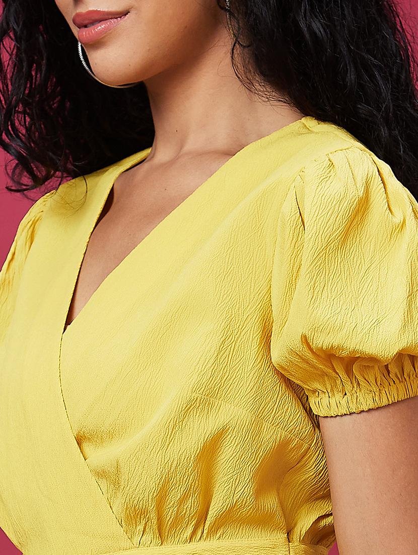 yellow solid full leg jumpsuit - 21237746 - Standard Image - 5