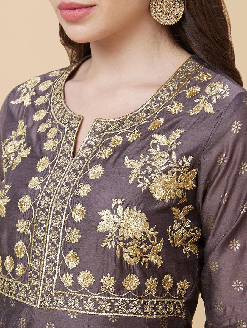 women three quarter sleeve a-line kurta - 21237813 - Standard Image - 5