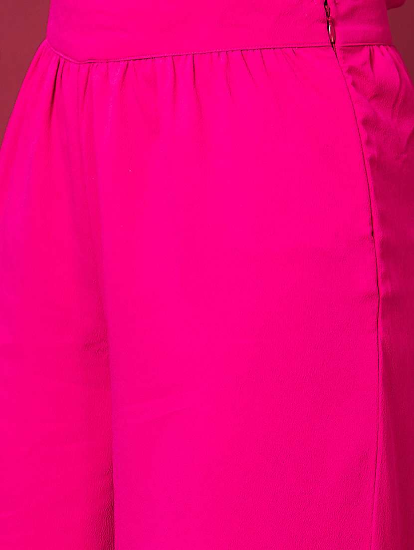 pink solid top and palazzos set co-ord - 21237823 - Standard Image - 5
