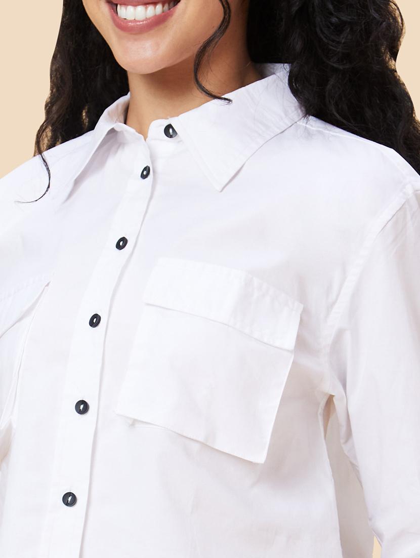 white cotton shirt top - 21237827 - Standard Image - 5