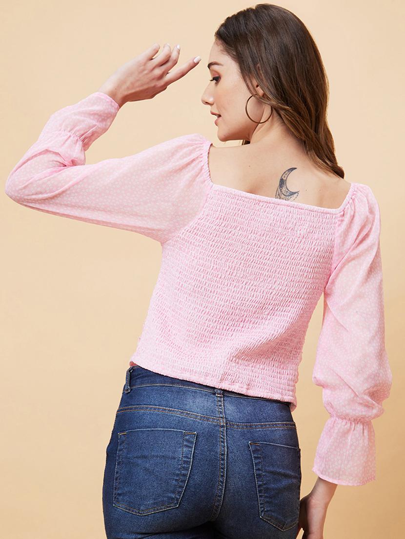 pink polyester regular top - 21237831 - Standard Image - 3
