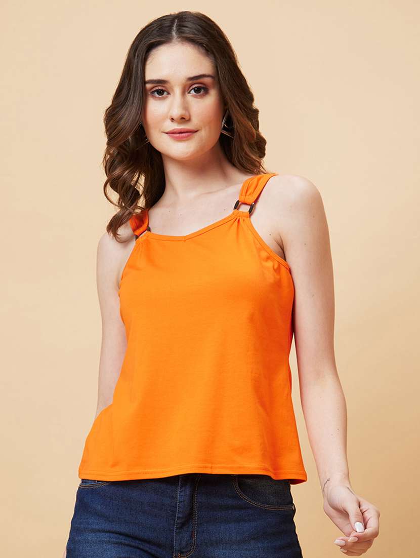 orange cotton regular top - 21237842 -  Zoom Image - 0