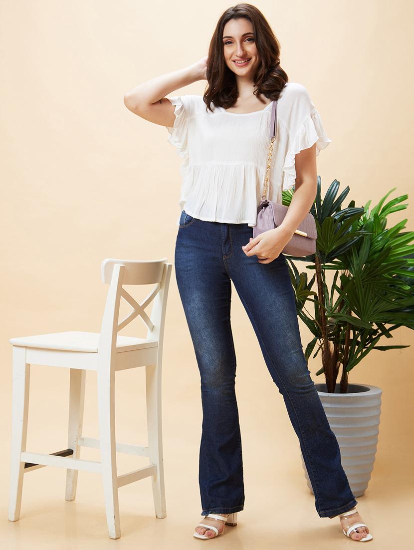 white viscose peplum top - 21237851 - Standard Image - 3