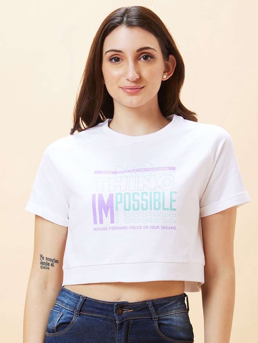 off white cotton regular top - 21237857 - Zoom Image - 0