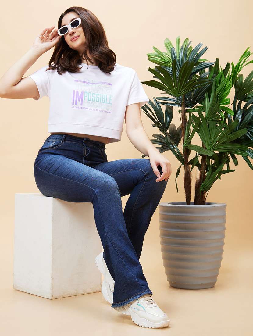 off white cotton regular top - 21237857 - Standard Image - 3