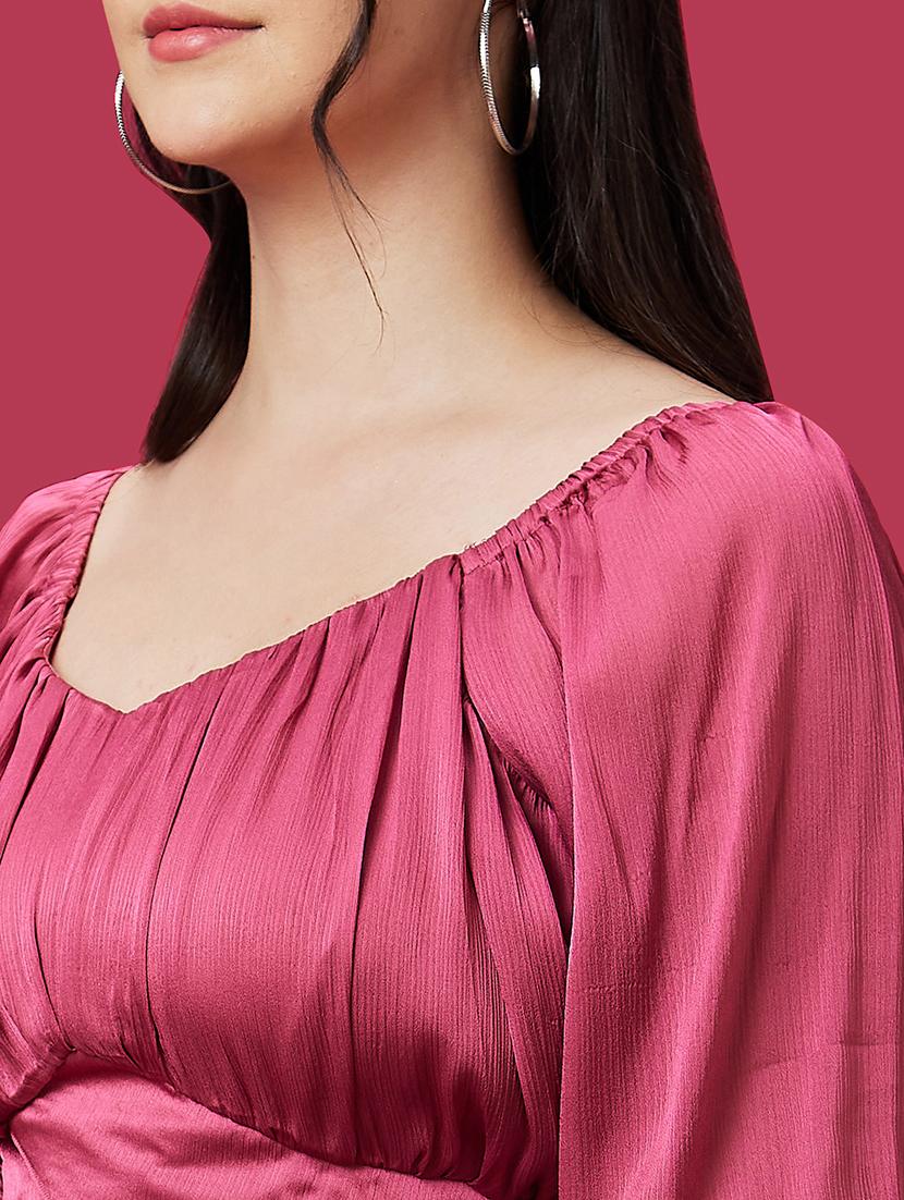 pink polyester crop top - 21237872 - Standard Image - 5