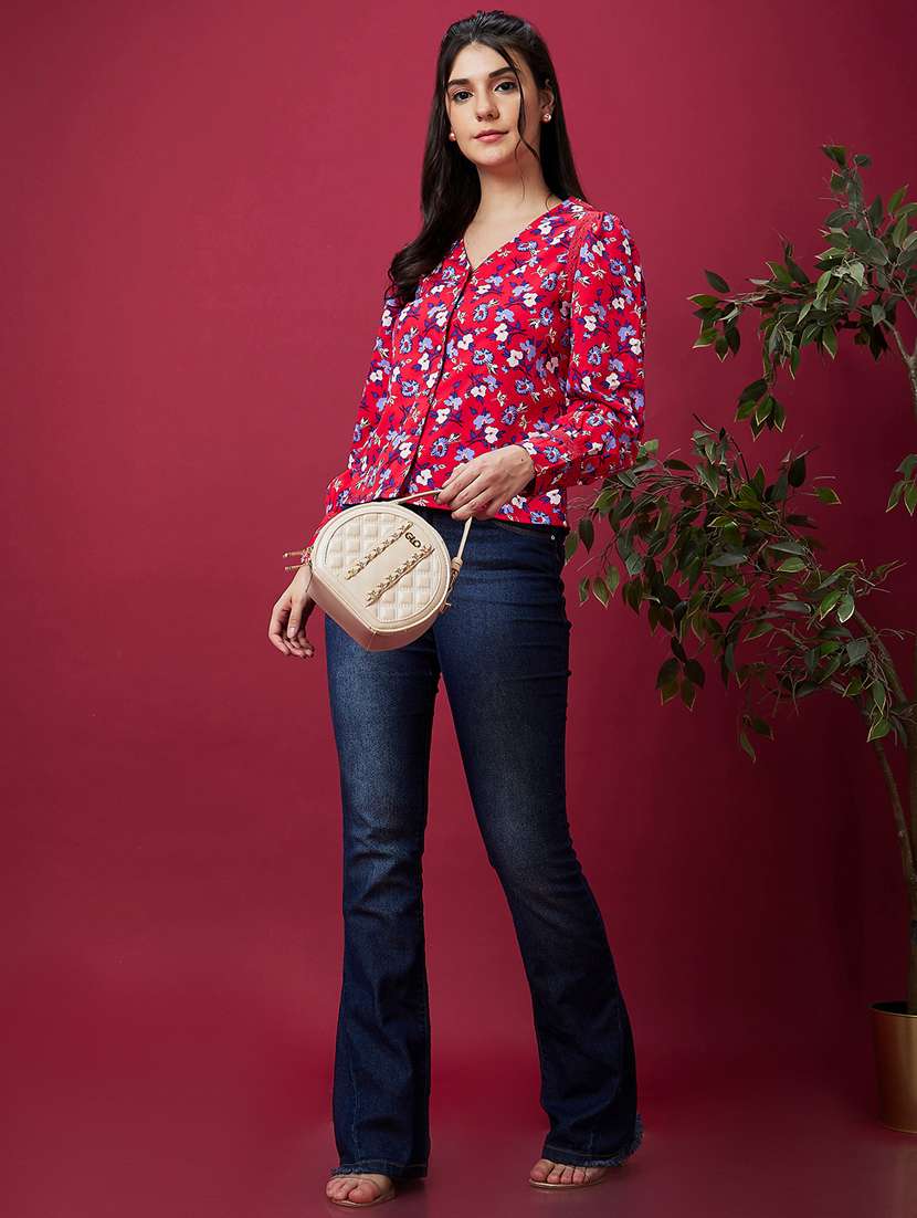 red polyester regular top - 21237876 -  Standard Image - 3