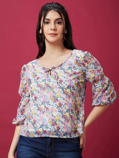 multi colored polyester regular top - 21237880 - Standard Image - 0