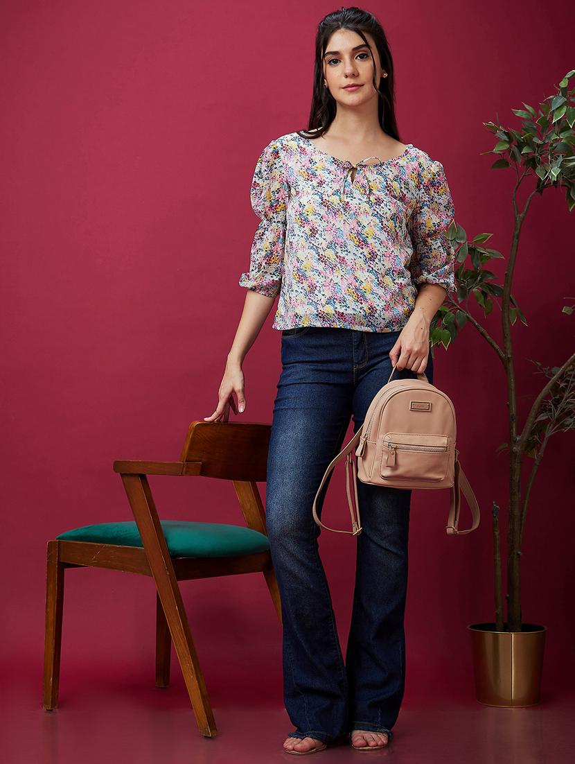 multi colored polyester regular top - 21237880 - Standard Image - 3