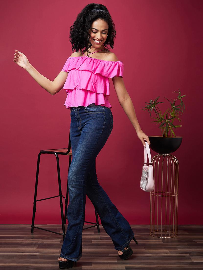 women pink solid layered top - 21237886 - Standard Image - 3