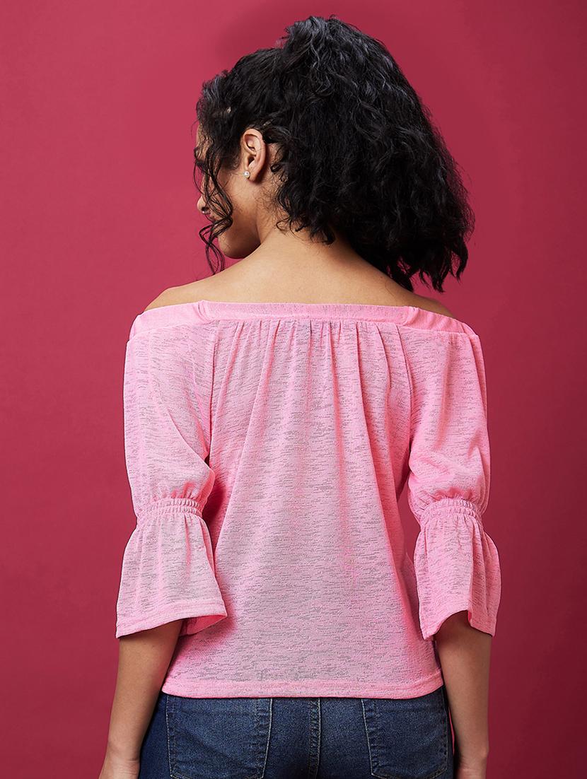 pink polyester regular top - 21237895 - Standard Image - 3