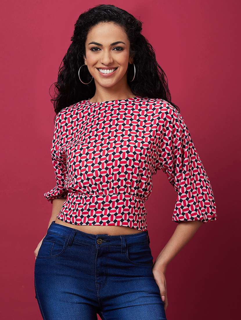 pink polyester regular top