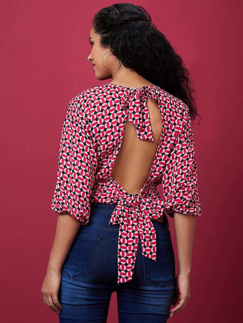 pink polyester regular top - 21237901 - Standard Image - 3