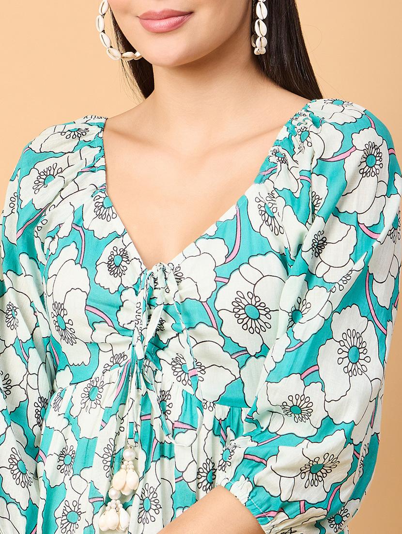 green cotton aline dress - 21238046 - Standard Image - 5