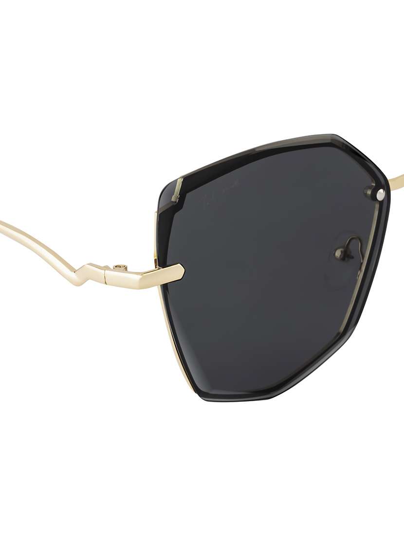 Ted Smith  Grey  Square Sunglasses For Women | Uv Protection | Metal  Frame | Suitable For Small  ( 50 12 130 )