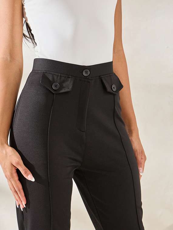 women solid high rise cigarette pant - 21238608 - Standard Image - 3