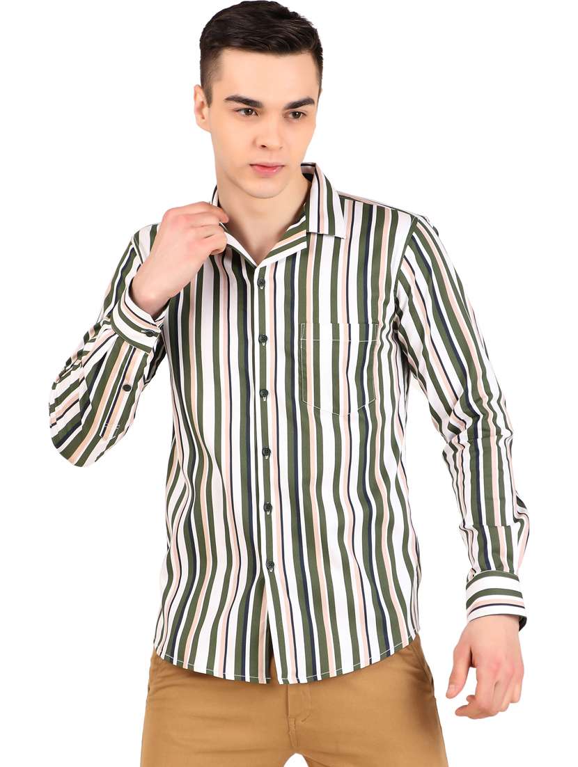 men striped cotton casual shirt - 21238616 - Zoom Image - 0