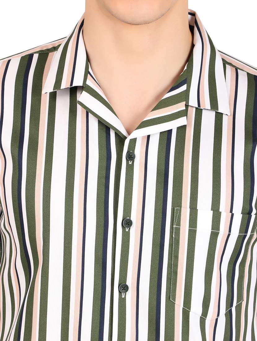 men striped cotton casual shirt - 21238616 - Standard Image - 3
