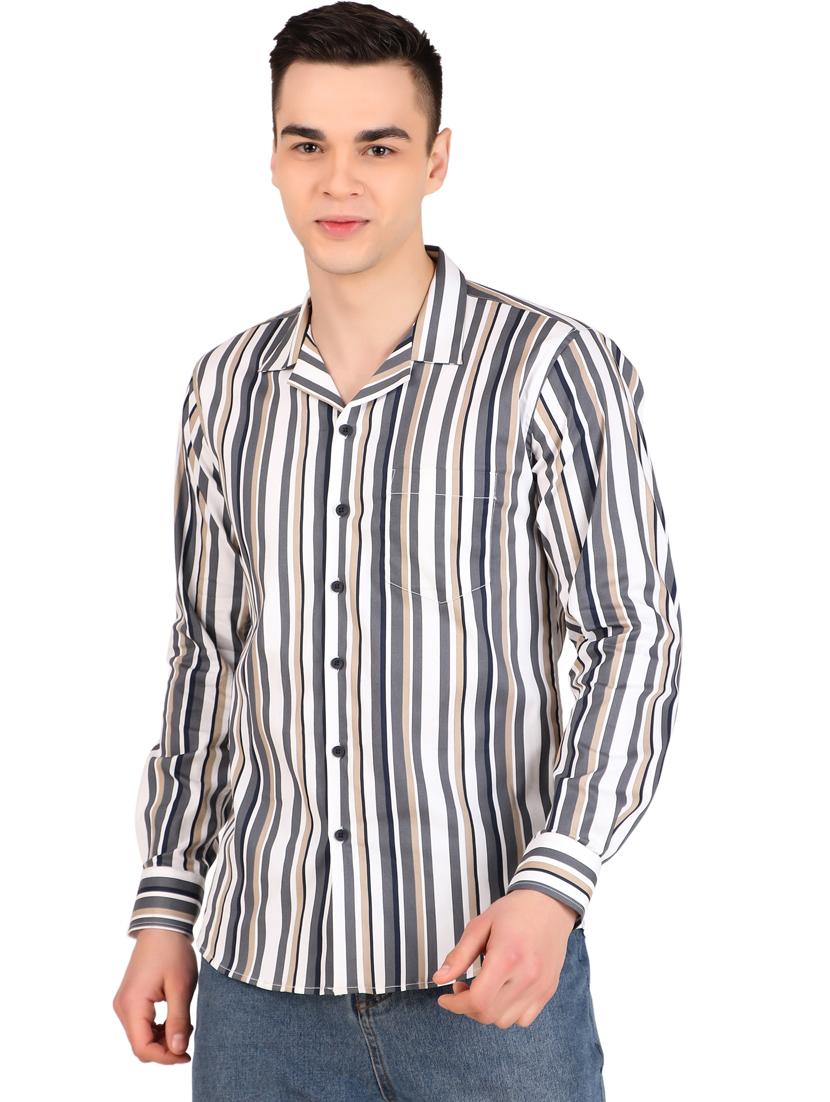 men striped cotton casual shirt - 21238617 - Zoom Image - 0