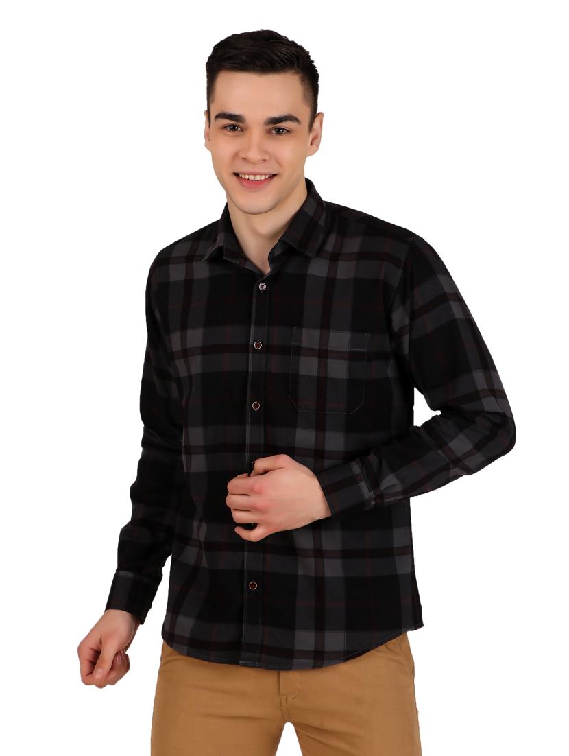 men checkered cotton casual shirt