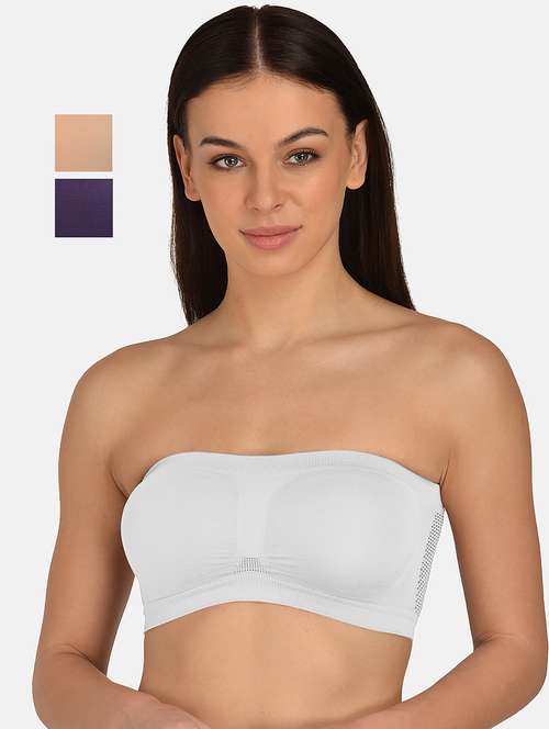 women multicolored set of 3 solid tube bra - 21239361 - Standard Image - 0