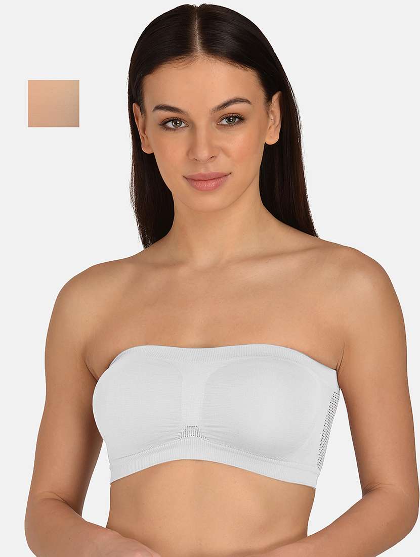 women multicolored set of 2 solid tube bra