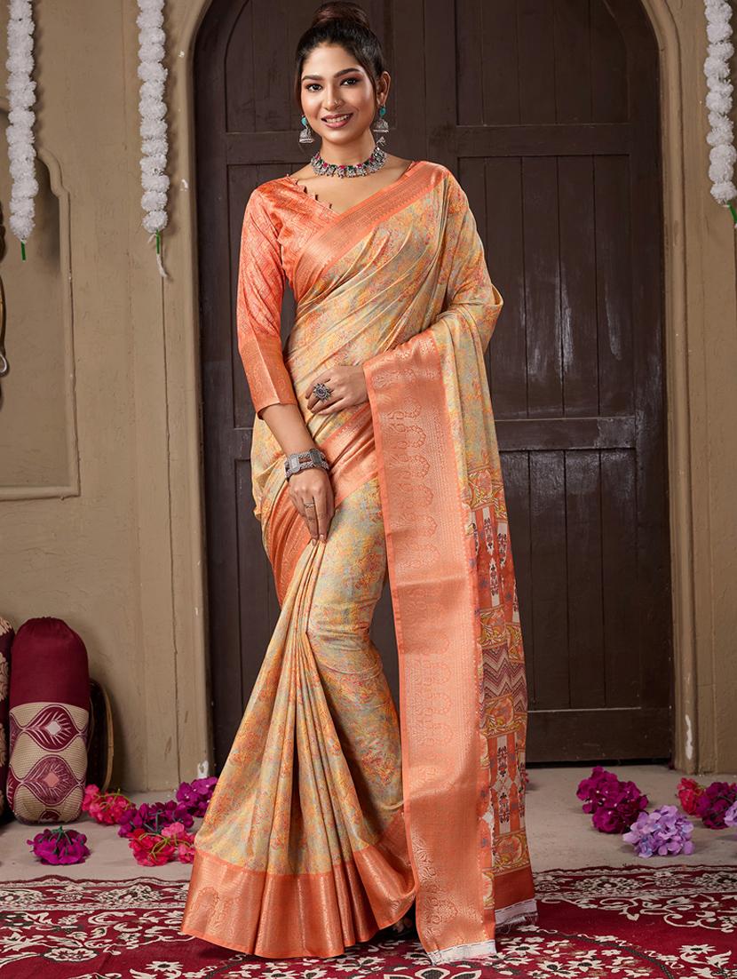 women printed bordered saree with blouse - 21240058 -  Zoom Image - 0